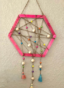 Real photo of dream catcher craft from Kids Kits.