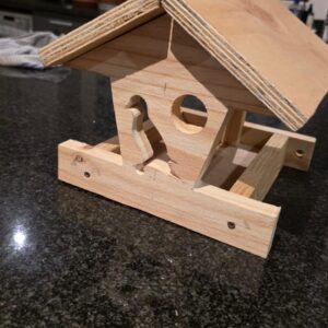 Real image of wooden bird box craft project by Kids Kits.