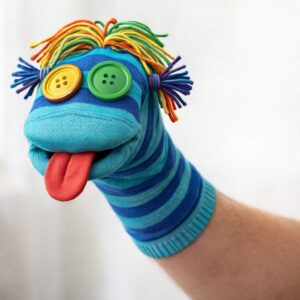 Real photo of toy sock puppet craft from Kids Kits.